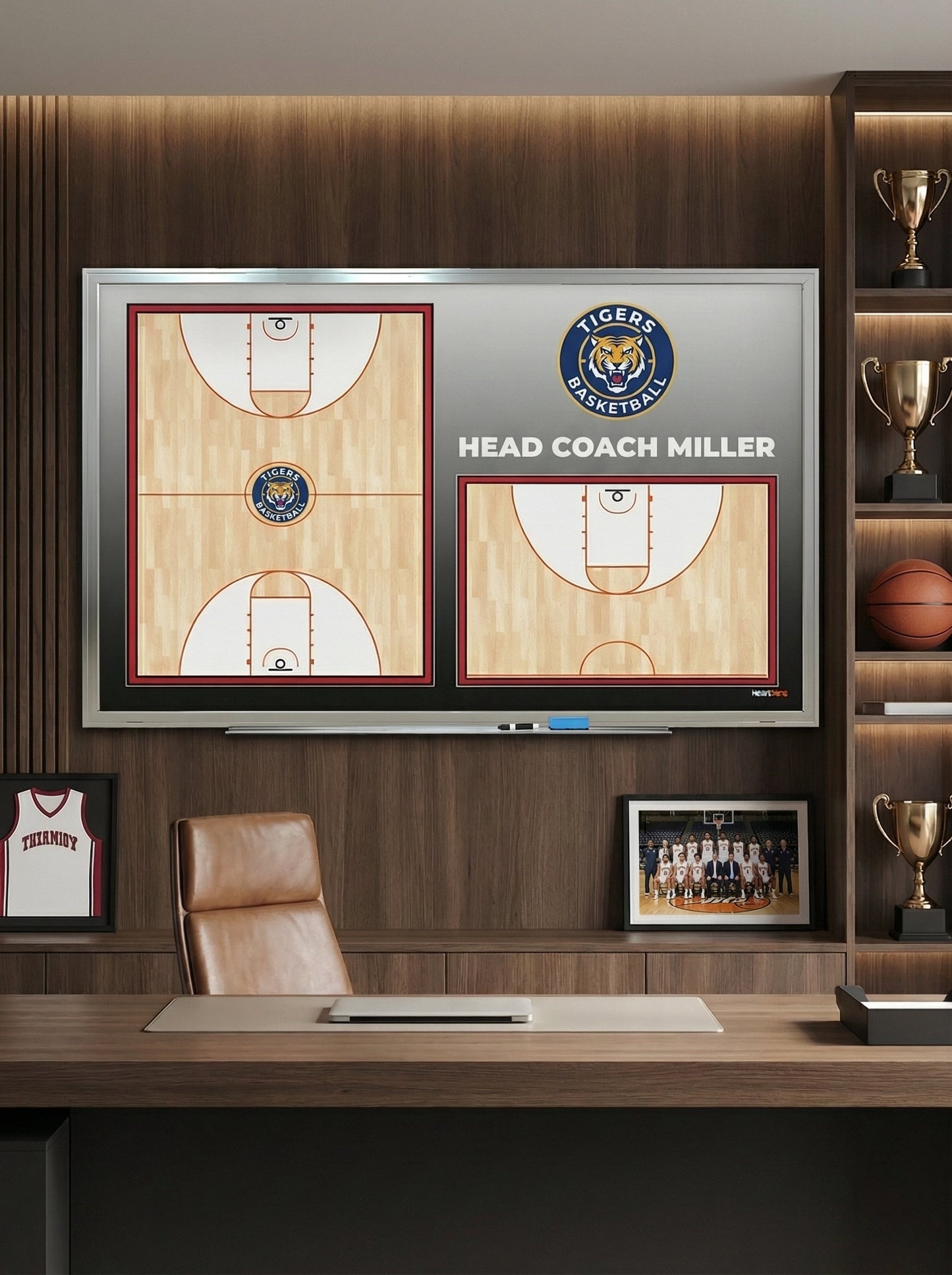 Custom Basketball Locker Room Whiteboard (Wall)