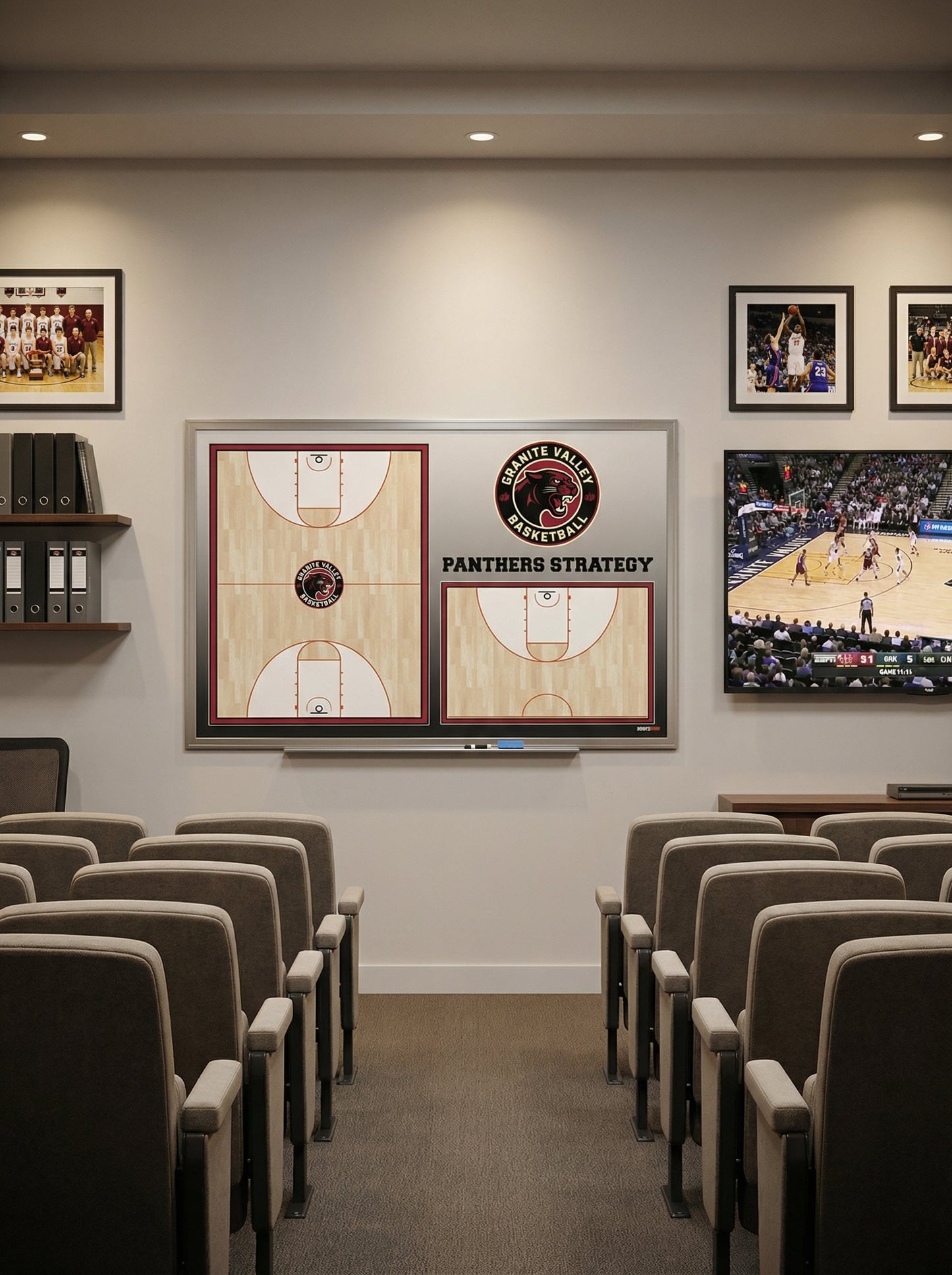 Custom Basketball Locker Room Whiteboard (Wall)