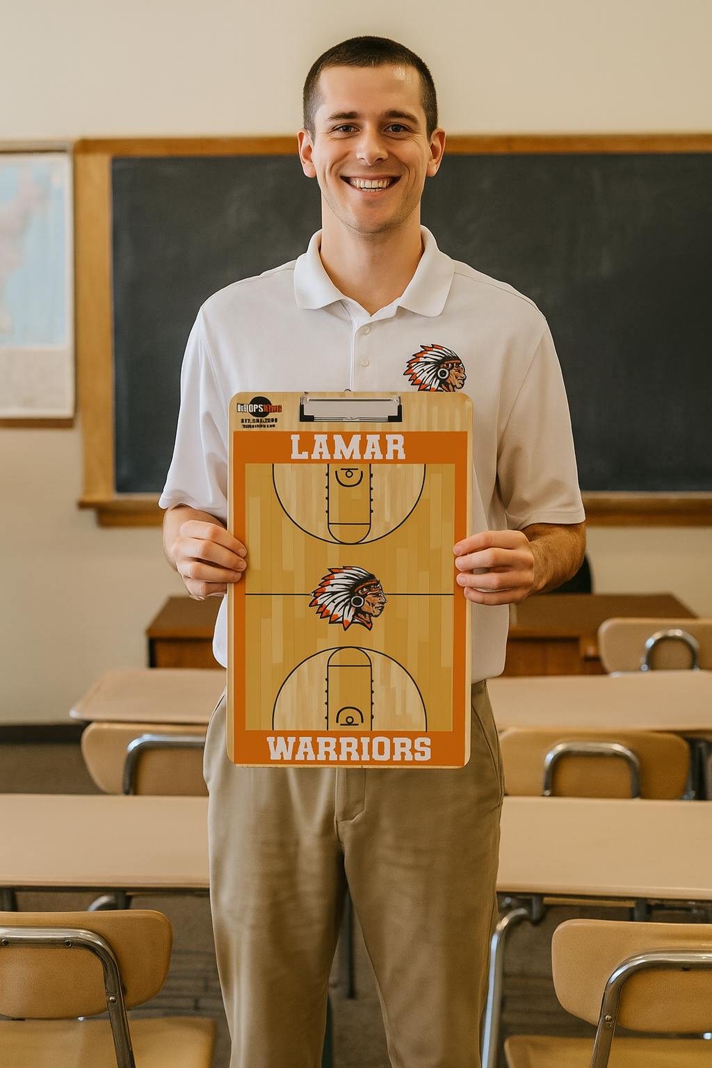 custom 18 x 12 dry erase coaching clipboard